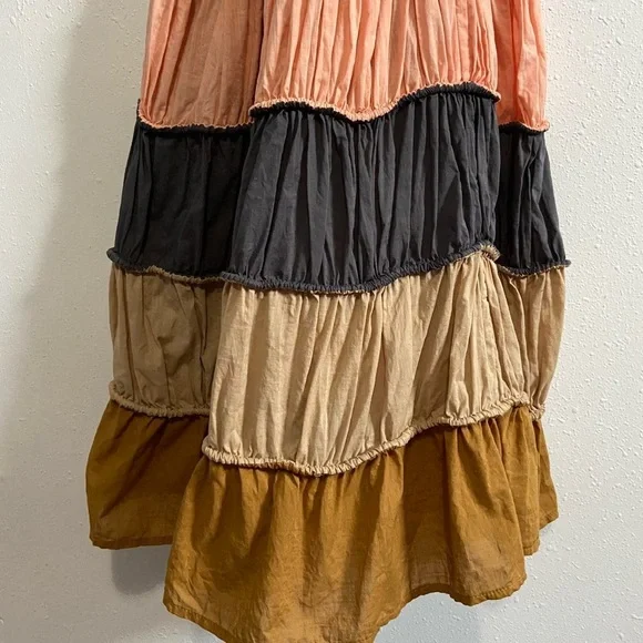 Anthropologie Let Me Be Letizia Color Block Spring Boho Midi Dress - Picture 4 of 7